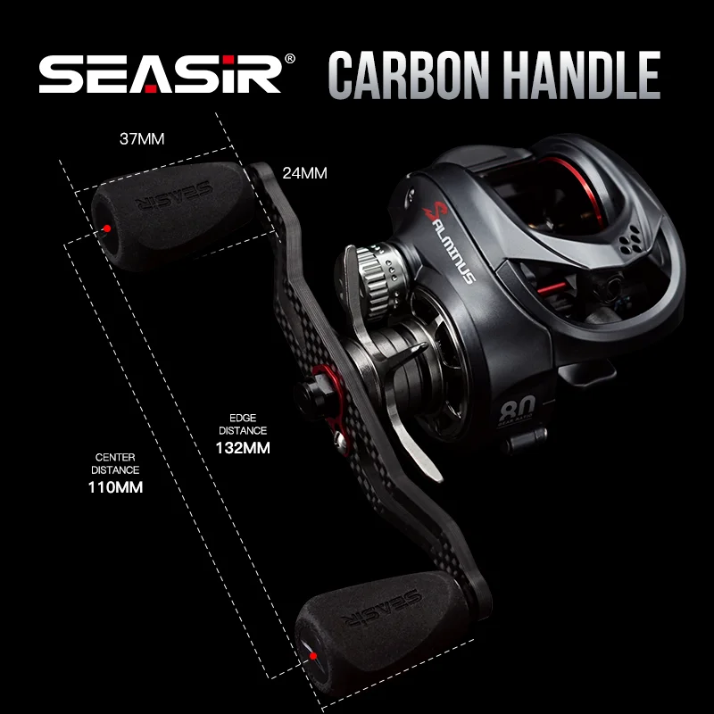 Carrete Baitcasting Seasir Salminus 8,0:1 y arrastre de 12 kg