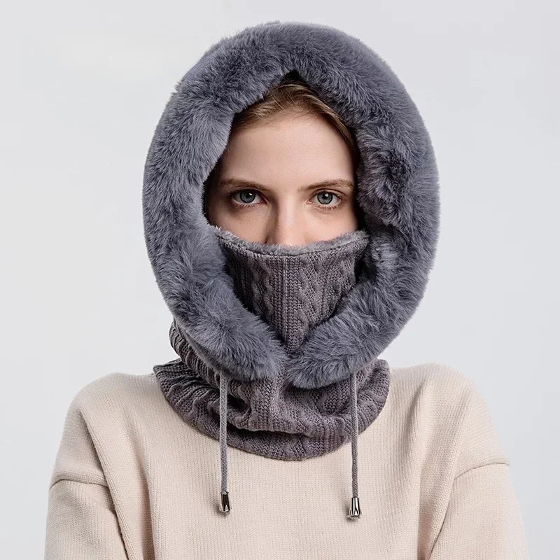 Gorro de invierno de cachemira a prueba de viento con capucha
