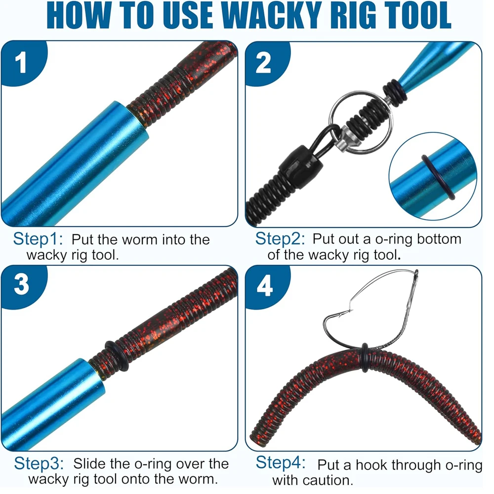 Kit Wacky Rig para lubina – Herramienta, anillas O y anzuelos - imagen 4