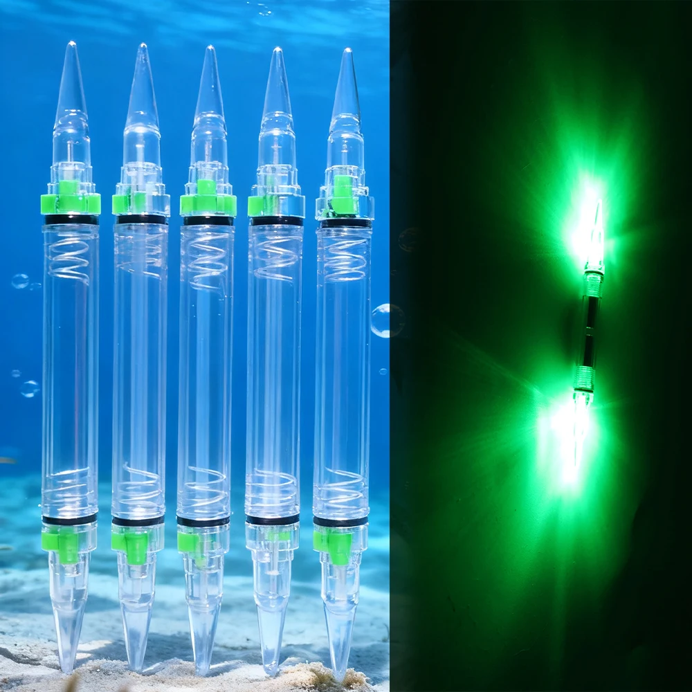 (Sin batería) 5 uds luces de pesca intermitentes de dos extremos, luces de pesca subacuáticas, luces de cebo nocturno para pesca en barcos, luces traseras - imagen 5