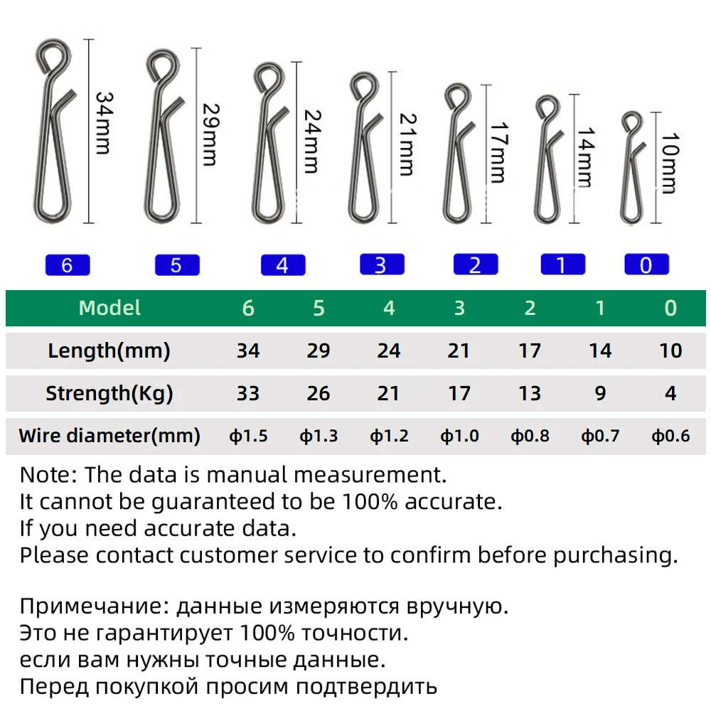 DNDYUJU-señuelo de pesca de acero inoxidable, hebilla rápida, Pin giratorio de barril, accesorios de pesca, 30/50/100 piezas - imagen 2