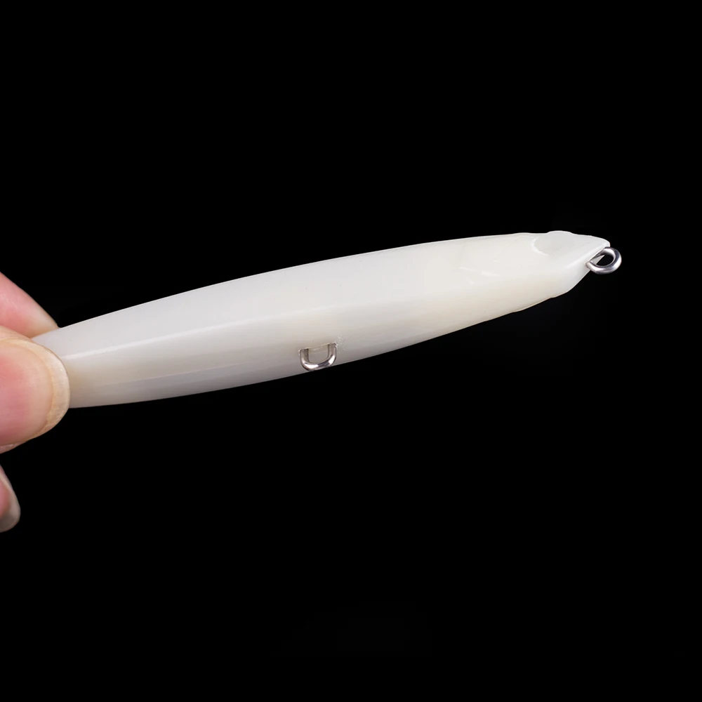 Hanlin-SEÑUELOS en blanco de pececillos, dispositivo de cambio de centro de gravedad, hundimiento sin pintar, aparejos de lubina, 10 piezas, 80mm/9g - imagen 3