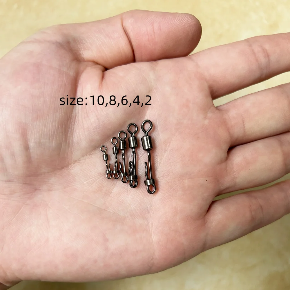 20 piezas giratorio de carpa con bloqueo a presión, cambio rápido, anillo de 8 formas, conector de sedal de pellets para pesca de carpa, accesorios de pesca
