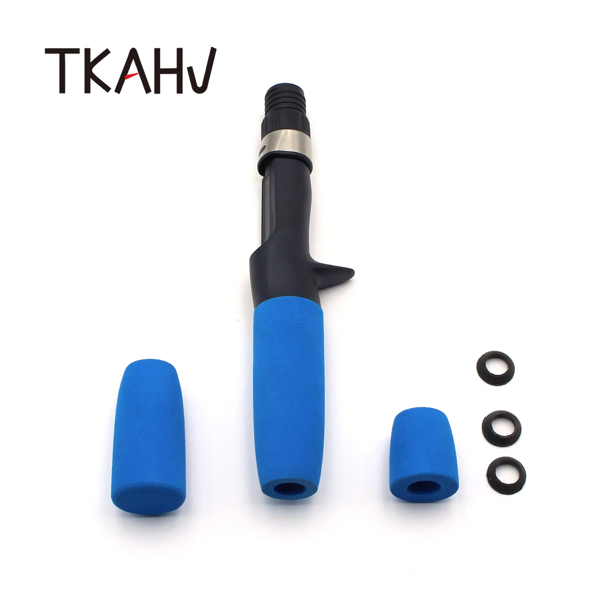 TKAHV-asiento de carrete de fundición de Espuma Azul, Kit de mango de caña de pescar, empuñaduras divididas para construcción de poste, reemplazo rr, equipo de reparación DIY - imagen 3