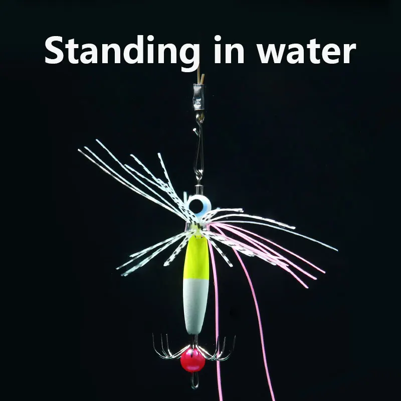 LETOYO 3,2g anzuelo flotante de pulpo luminoso calamar Jig señuelo de pesca cebo Artificial para Webfoot pulpo pesca señuelo de pesca de mar - imagen 3