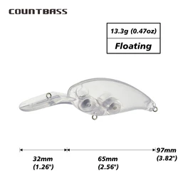 Crankbaits sin pintar Countbass 65mm – Cuerpos de señuelo duro