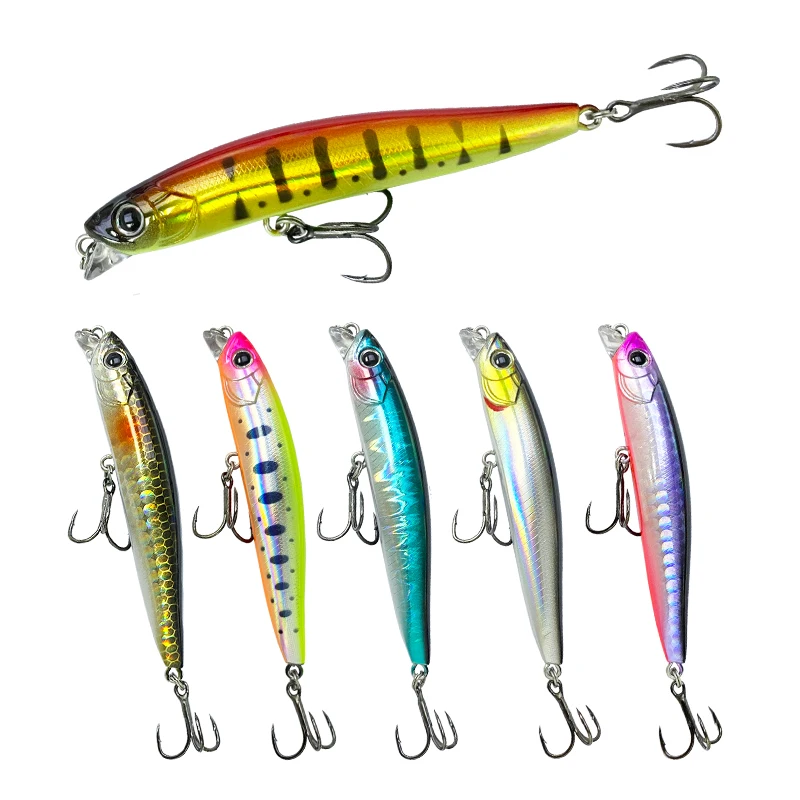 Aparejos de pesca de pececillos láser, cebo duro de 80mm y 14,3g, diseño japonés, Wobblers de hundimiento, pez Roca, agua de mar, Lucio, 9213