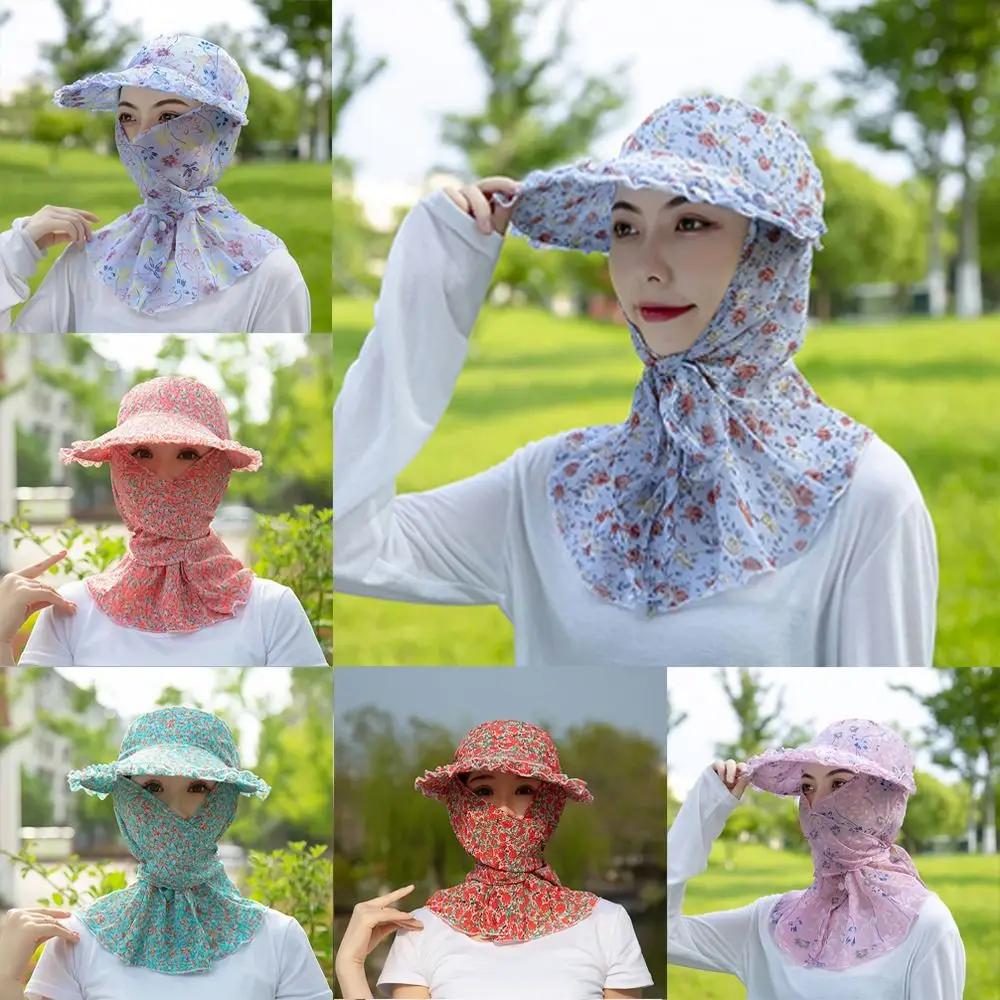 New Sunscreen Bucket Hat Wide Brim Quick-drying Sun Hat Flower Tea Picking Cap for Camping Hiking - imagen 2
