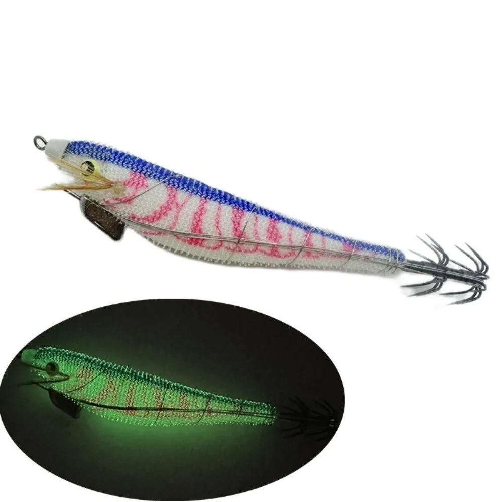 2 uds Eging alambre de acero plantilla de calamar UV láser hundimiento cebo de calamar luminoso 11cm Señuelos de pesca luminosos pesca de pulpo - imagen 2