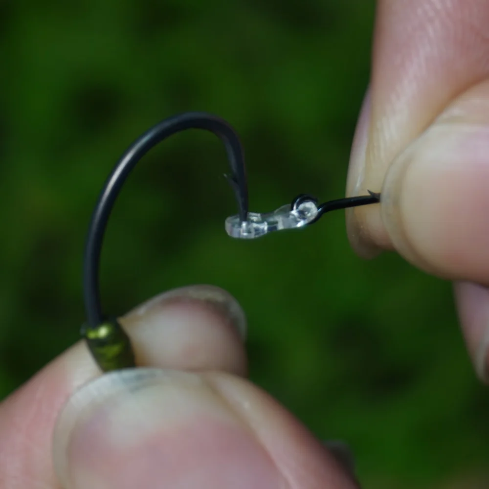 Hirisi 10 Uds. Picos de cebo de Metal para pesca de carpa, alfileres Boilie con topes transparentes, accesorios para aparejos de pelo Ronnie - imagen 3