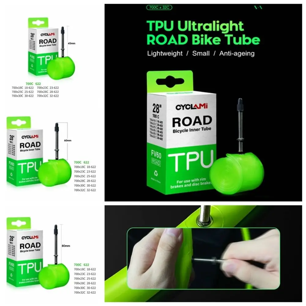 Tubo interior portátil de TPU para bicicleta, válvula francesa ultraligera, tubo interior de TPU para bicicleta de montaña antiedad de 38g - imagen 5