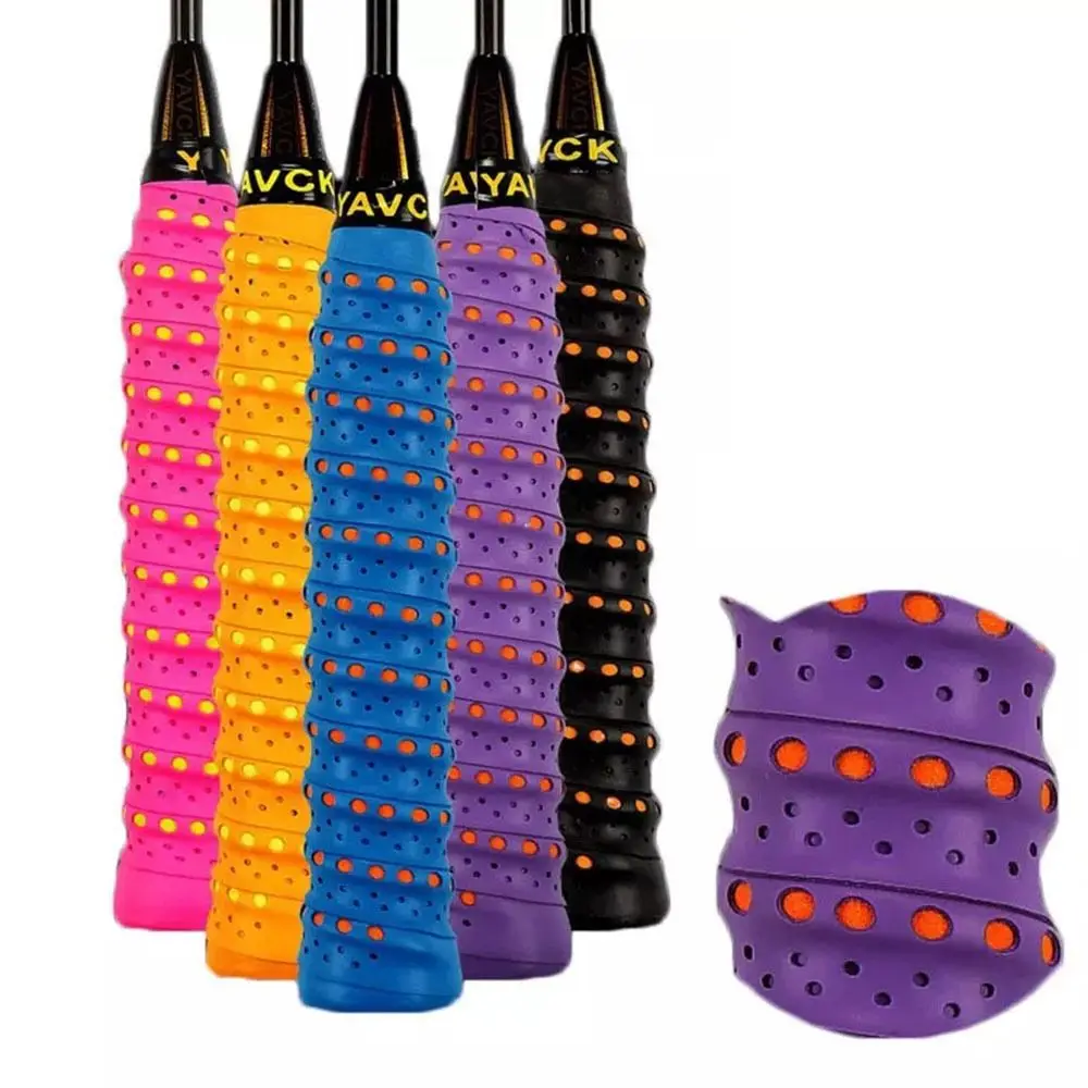 Overgrip de bádminton antideslizante, absorción de sudor perforada, cinta de tenis, bobinado, raquetas transpirables, suministros de raqueta de agarre - imagen 3