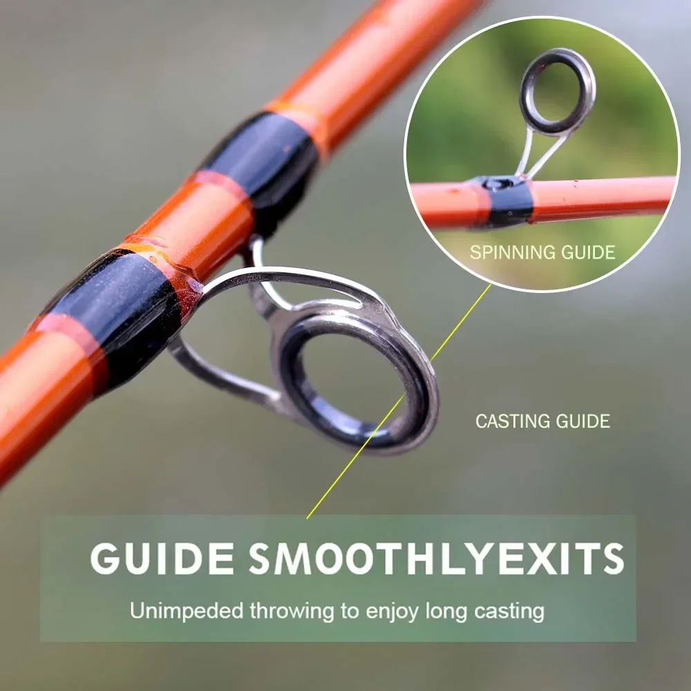 BAKAWA 2.1M 1.8M Casting Spinning Fishing Rod UltraLight Lure Feeder Pole Pesca 4 Section With EVA Handle Baitcasting Fish Rods - imagen 5