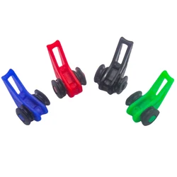 Soporte de cebo de plástico para anzuelo de pesca, soporte de seguridad con 2 anillos de goma para caña de pescar, aparejos de pesca, 10 Uds.