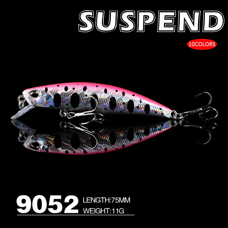 Cebo de pesca japonés, 11g, 75mm, boca deformada, señuelo duro Artificial de agua completa - imagen 3