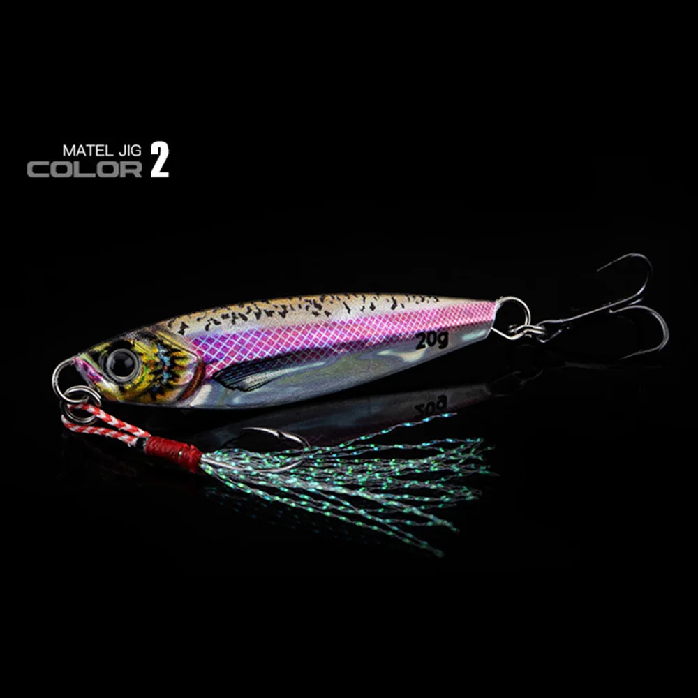 Matel Jig 2 Color Un señuelo de pesca vibrante para la llamativa diseñada para una pesca efectiva y eficiente