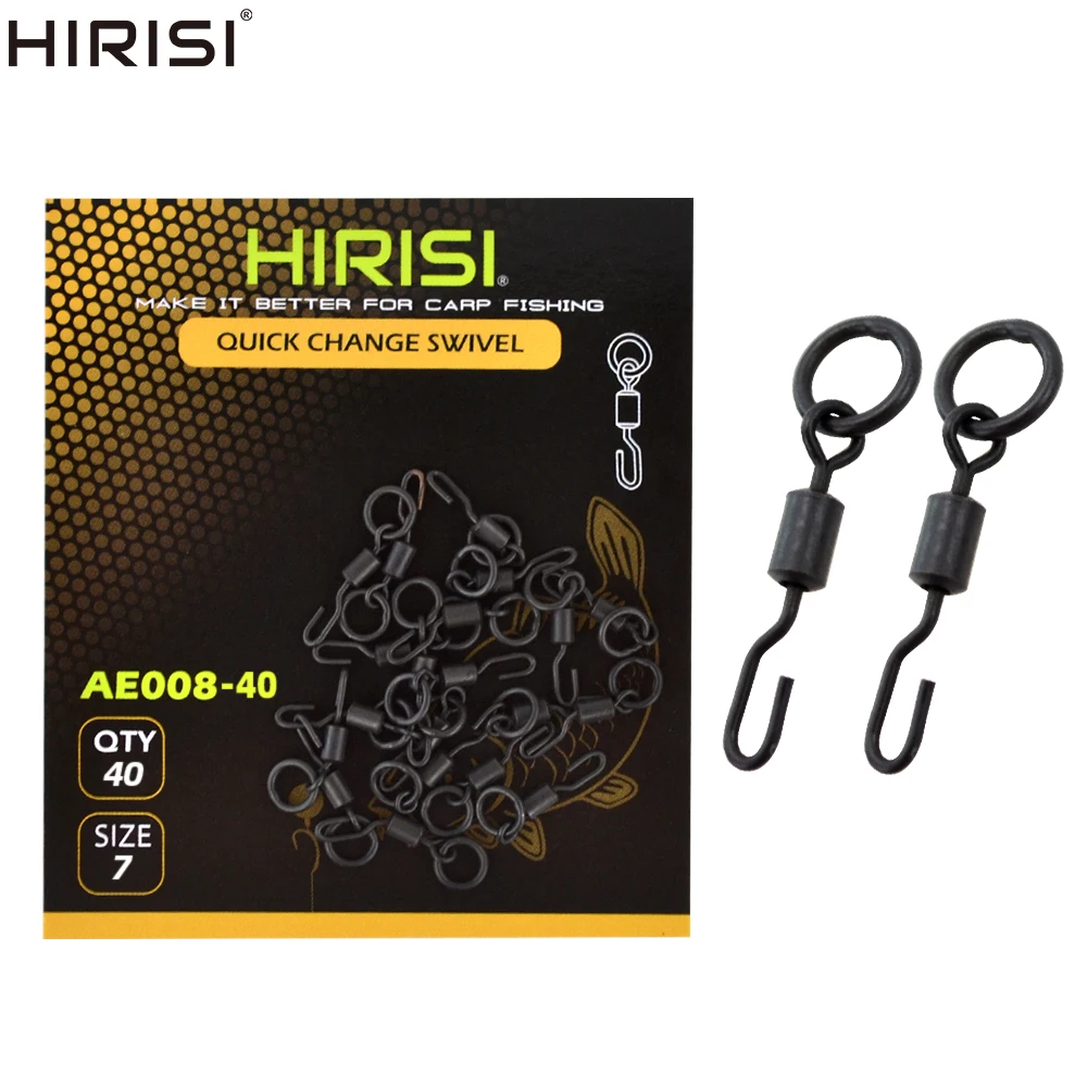 Correa giratoria de pesca de carpa con anillo sólido, gancho de pesca de cambio rápido, accesorios de 40