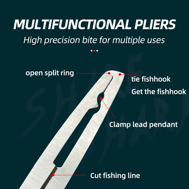 Herramientas de pesca multifunción, alicates de pesca de acero inoxidable, cortadores de línea, removedor de anzuelos, anillo dividido, tijeras - imagen 4