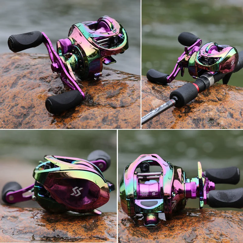 Carrete de pesca Sougayilang 9 + 1 rodamientos de bolas relación de engranaje 6,51 sistema de freno magnético de 18 velocidades arrastre máximo 8kg carrete de fundición preciso - imagen 3