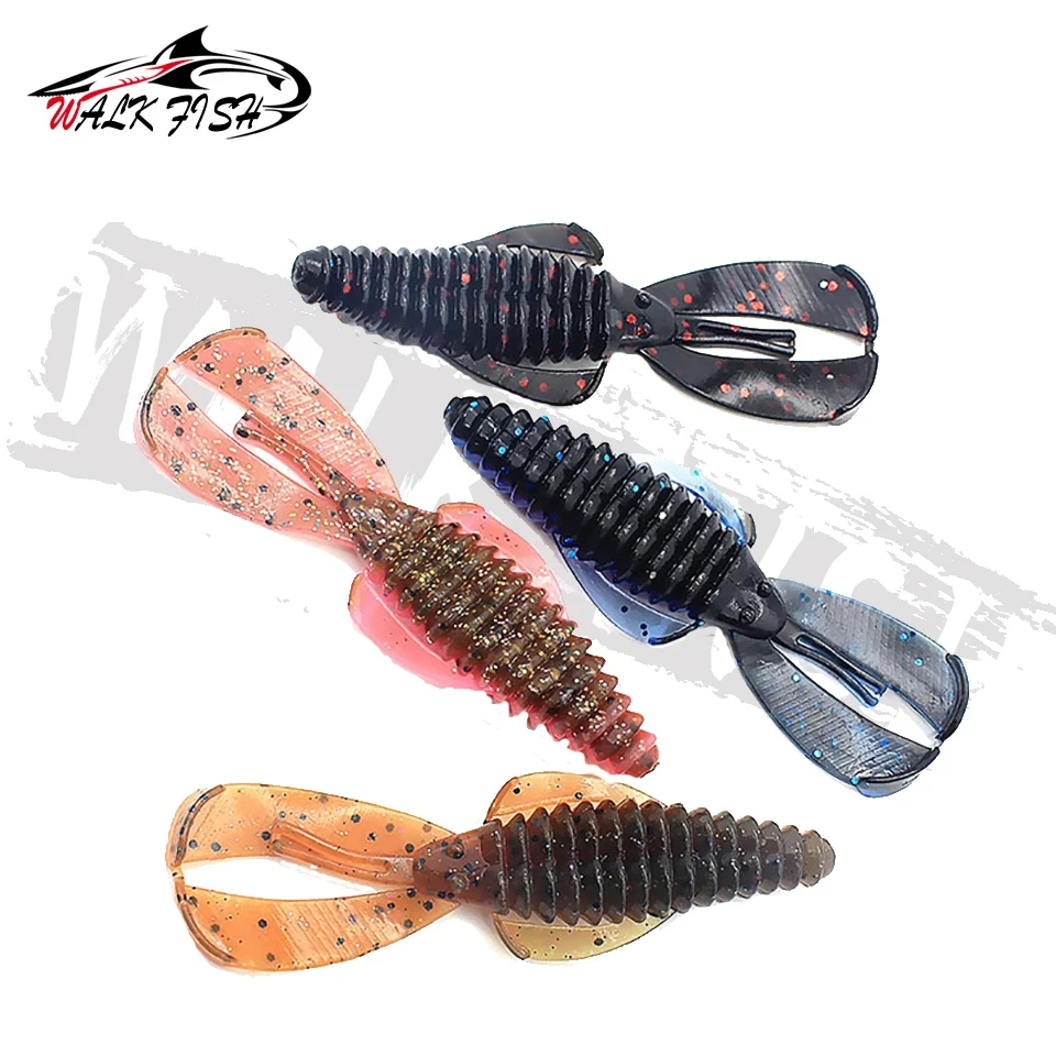 WALK FISH RGBUG 80mm 120mm pesca señuelo suave Jig Wobblers Swimbait cebos de silicona camarones lubina perca señuelo Artificial Craws cebo - imagen 3