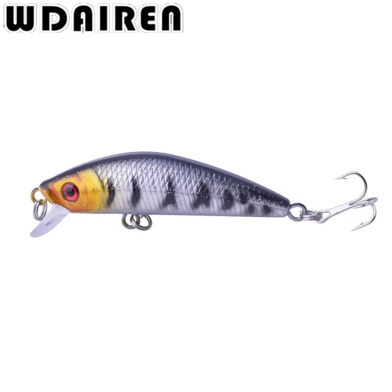 Señuelo de pesca flotante de pececillo, 1 unidad, 7cm, 8g, Wobblers de plástico láser, cebo duro Artificial con anzuelo, aparejos de pesca Crankbait para lubina - imagen 3
