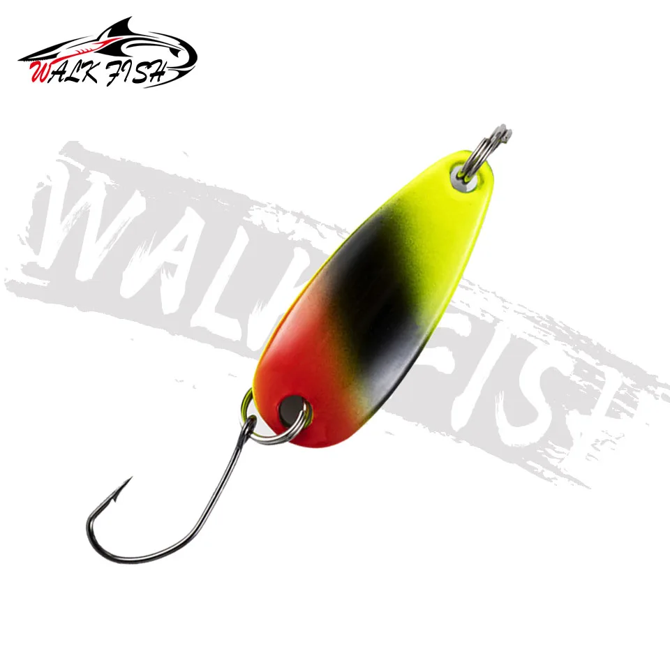 WALK FISH 1 Uds 2,8 cm 3g cuchara de Pesca señuelo Pesca Wobblers Pesca aparejos de Pesca Spinner cebo 5 uds cuchara de trucha Artificial - imagen 5
