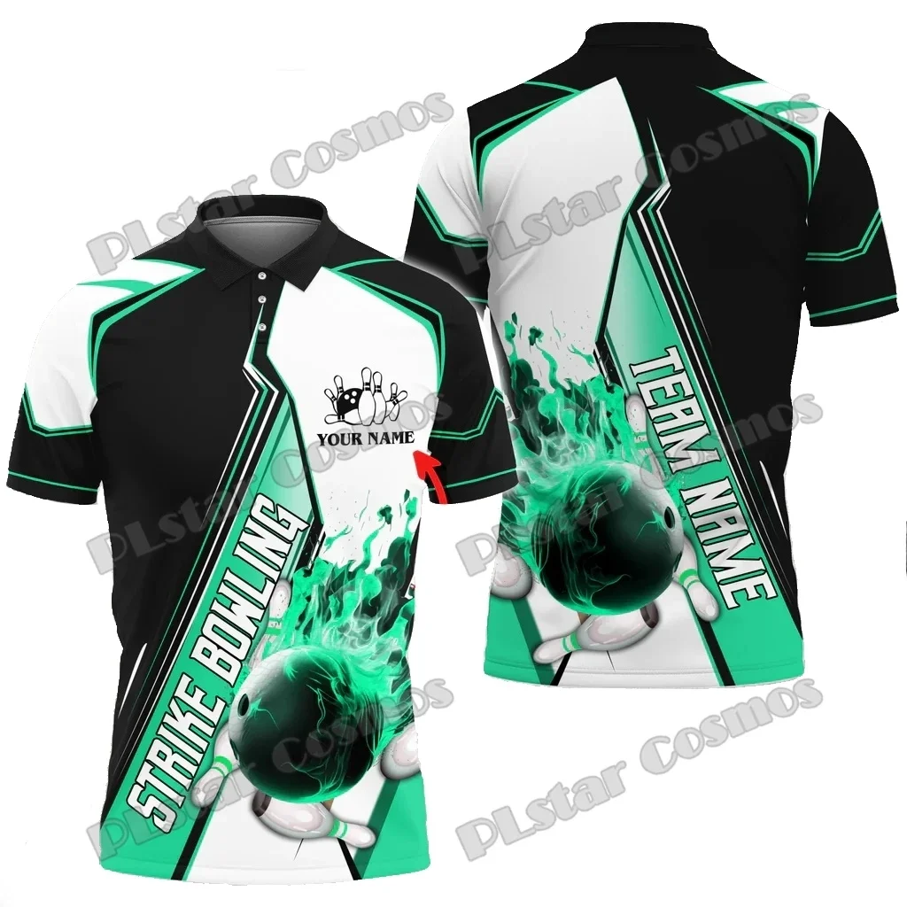 Equipo de jugador de bolos y pines, Polo Multicolor con nombre personalizado impreso en 3D para hombre, Polo informal de verano Unisex Premium PLP64 - imagen 2