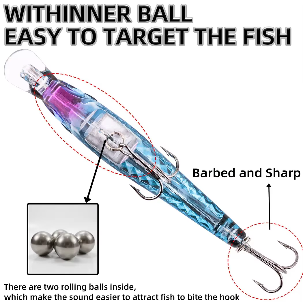 Señuelo Minnow Flotante con Ruido – Largo alcance agua dulce - imagen 5