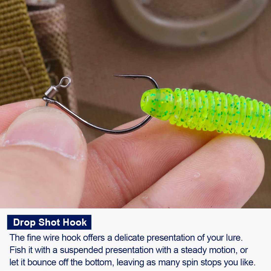 FishTrip-anzuelo de tiro giratorio, anzuelo de señuelo suave, anzuelo de gusano, anzuelo de lubina, accesorios de pesca - imagen 3