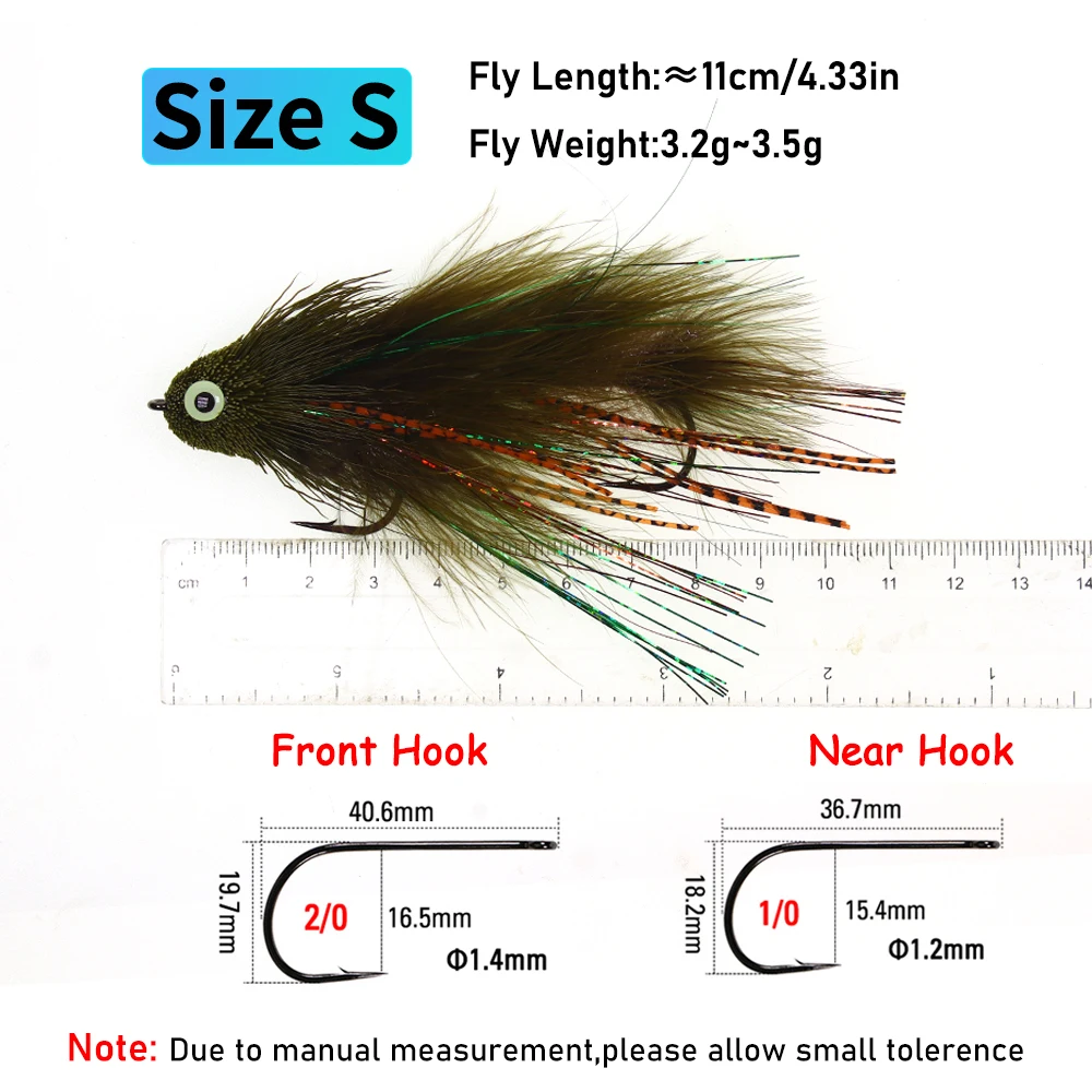 Wifreo, 2 uds., pesca con mosca, serpentinas de pelo de ciervo, juego grande articulado, cebo de pesca, señuelo para lubina, trucha grande, Lucio, Steelhead - imagen 4