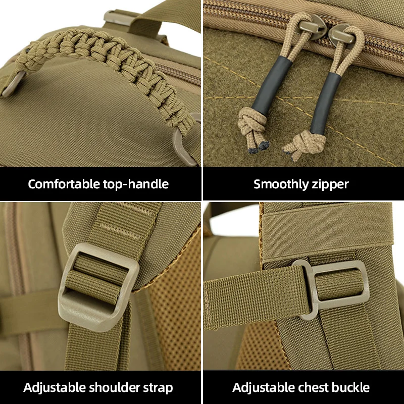 Mochila táctica de escalada para hombre, bolsa Molle de viaje para senderismo al aire libre, senderismo, Camping, bolsos de hombro, mochila grande para equipaje de fin de semana - imagen 5