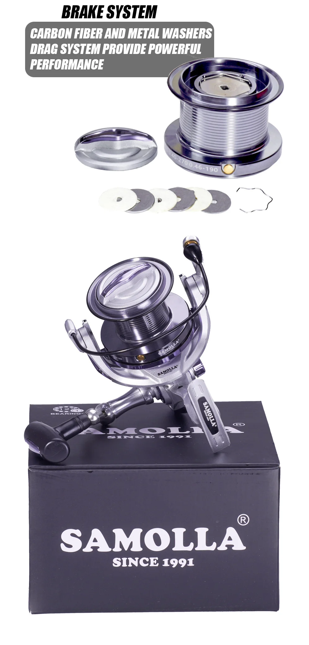 Experimente la pesca de alto rendimiento con el sistema de frenos Samolla diseñado para la durabilidad y la precisión