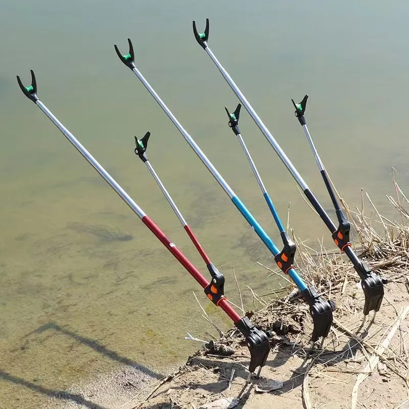 Soporte de caña de pescar de acero inoxidable, soporte de caña de pescar retráctil grueso rojo de 1,7 m, herramientas de pesca - imagen 3
