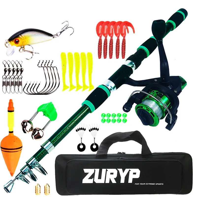 Mar Yolo cebo rueda de barra súper corta juego de aparejos de caña de pescar de gancho de cebo suave minnow para niños - imagen 4