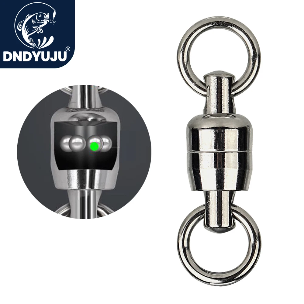 DNDYUJU 10/20 piezas conector giratorio de rodamiento de bolas de pesca bidireccional conector de anillo sólido de acero inoxidable accesorios de pesca - imagen 2
