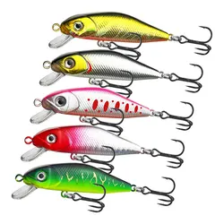 Nuevo Sistema de tungsteno de 60mm y 5,5g, Señuelos de pesca minnow con manivela wobbler, aparejos de pesca de calidad, 5 colores para elegir