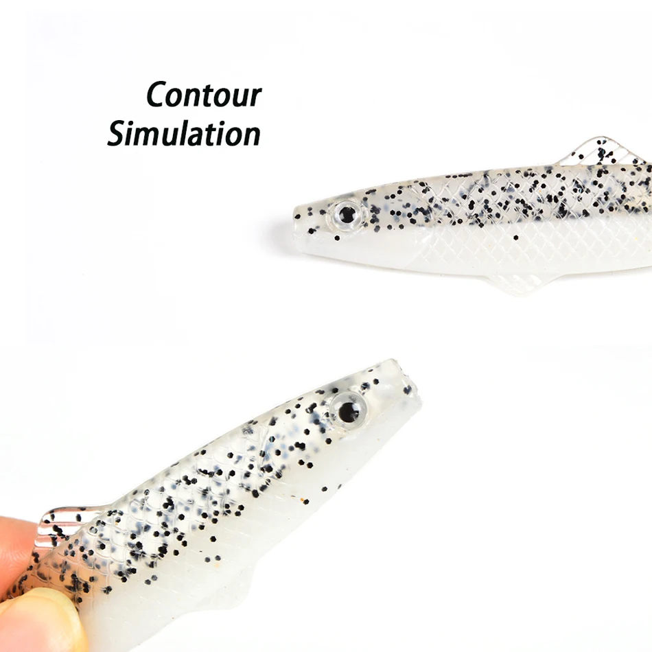 3 unids/lote 3,7g/7,7g/13g bicolor PVC señuelo falso señuelo cebo suave forktail cebo de pescado suave simulado - imagen 5