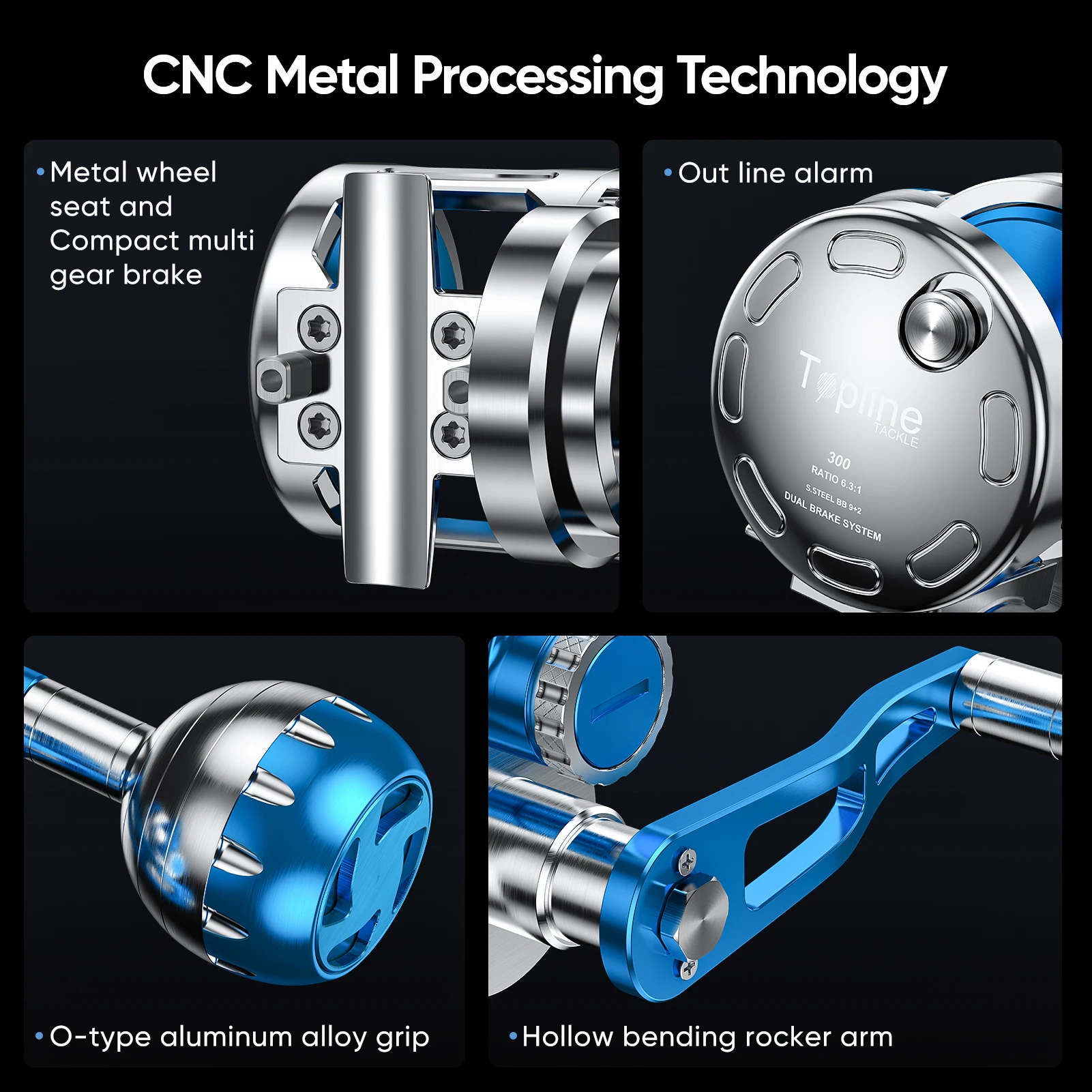 Carrete de pesca Jigging de paso lento CNC, arrastre máximo de agua salada, mango izquierdo/derecho, carrete de barco, rueda de pesca Jigging superior, 35Kg, nuevo, 2024 - imagen 4