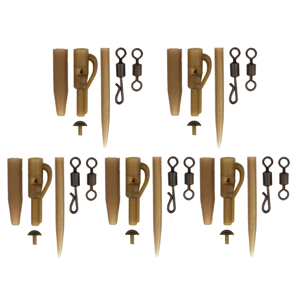 Hirisi-Clip de plomo para pesca de carpa, giratorio de cambio rápido con mangas de goma antienredos, aparejos de pesca, accesorios de pesca M14 - imagen 5