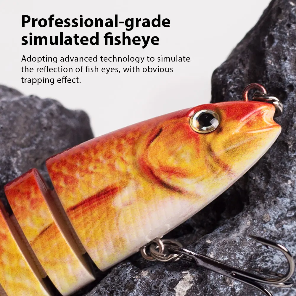 Hanlin 10 cm/3,94 pulgadas Señuelos de Pesca multiarticulados hundimiento Swimbait 9 segmentos trucha Crankbait Wobbler cebo duro Minnow aparejos de lubina - imagen 5