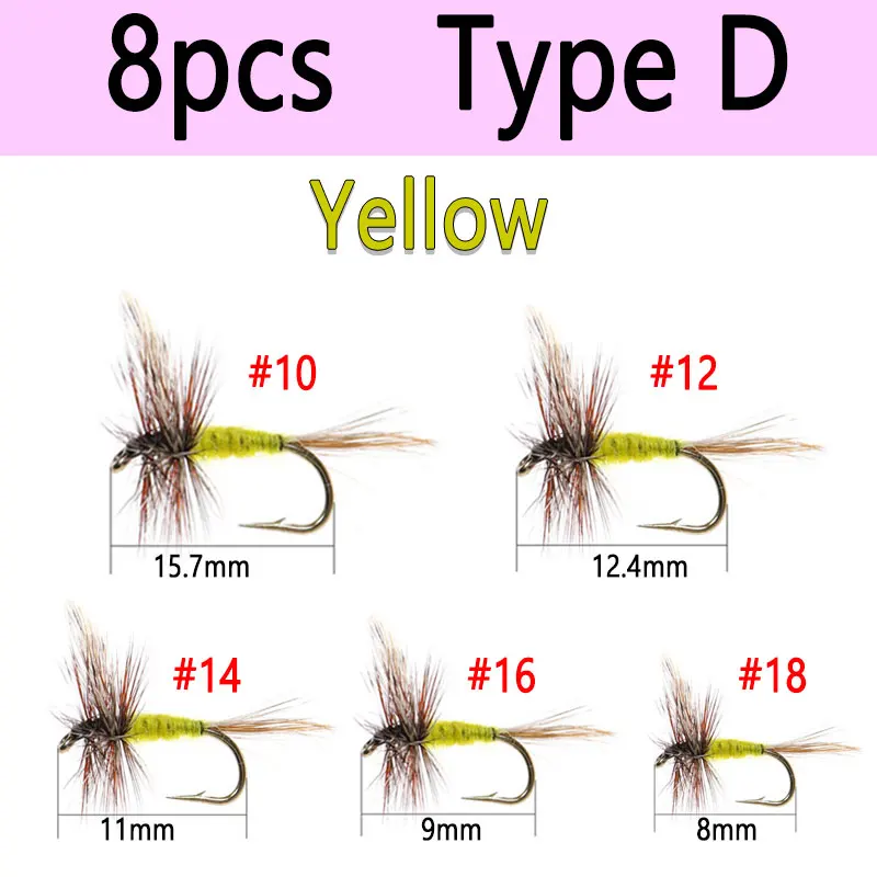 8pcs Type D Yellow