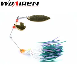 Spinnerbait negra con lentejuelas – Cebo eficaz para lubina