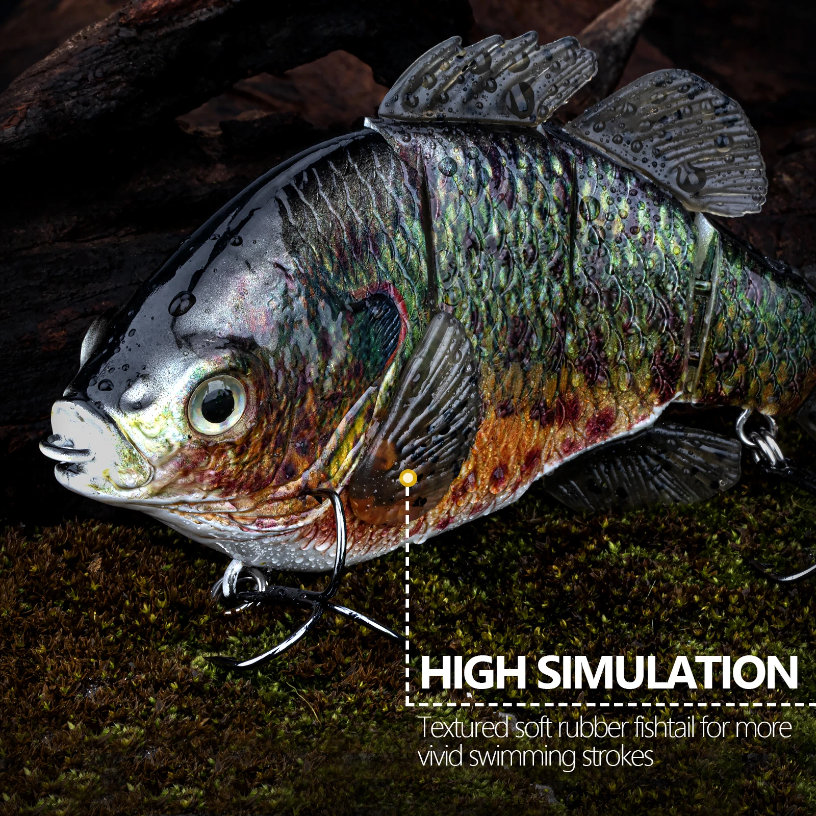 THKFISH 1 Uds. Señuelos de pesca articulados Swimbaits 12,5 cm 6,5 g cebo duro Artificial con anzuelos triples pesca de lubina - imagen 5