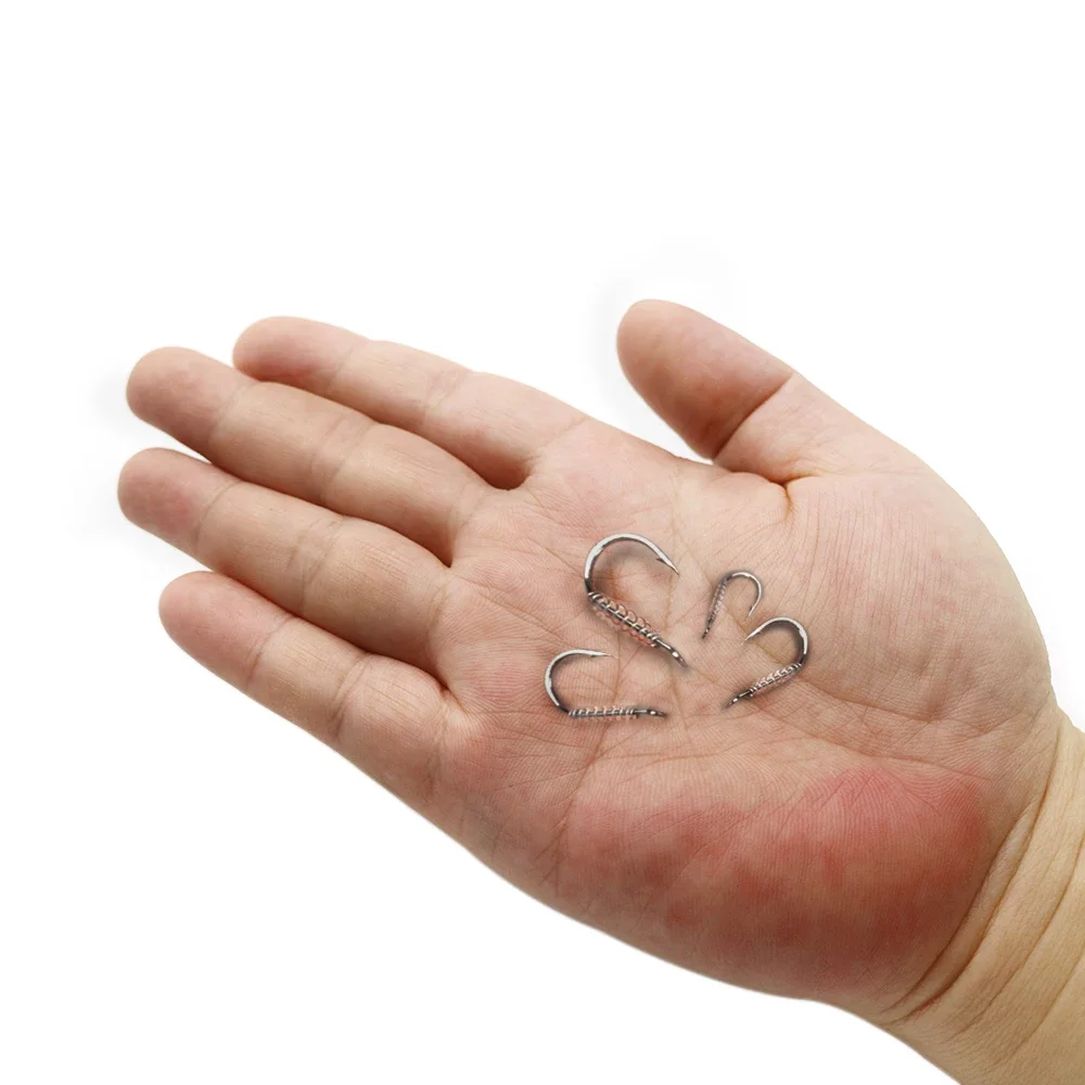 Juego de anzuelos de pesca con púas, plantilla de resorte giratoria, anzuelo de carpa, anzuelo de un solo círculo, accesorios de pesca con mosca, aparejos, 10/20 piezas - imagen 3