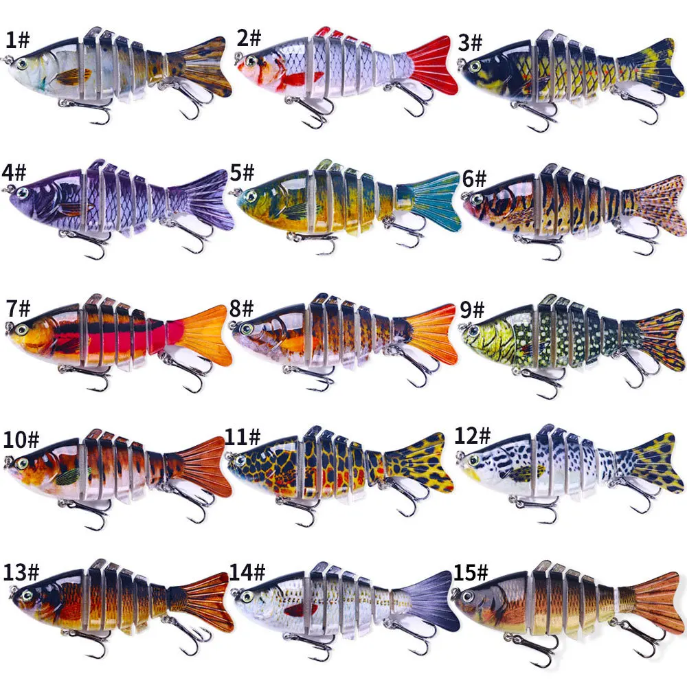 3 uds 10cm-15g Swimbait articulado Wobblers hundimiento Señuelos de Pesca cebo Artificial duro Lucio señuelo de pesca de lubina aparejos de pesca Crankbait - imagen 2