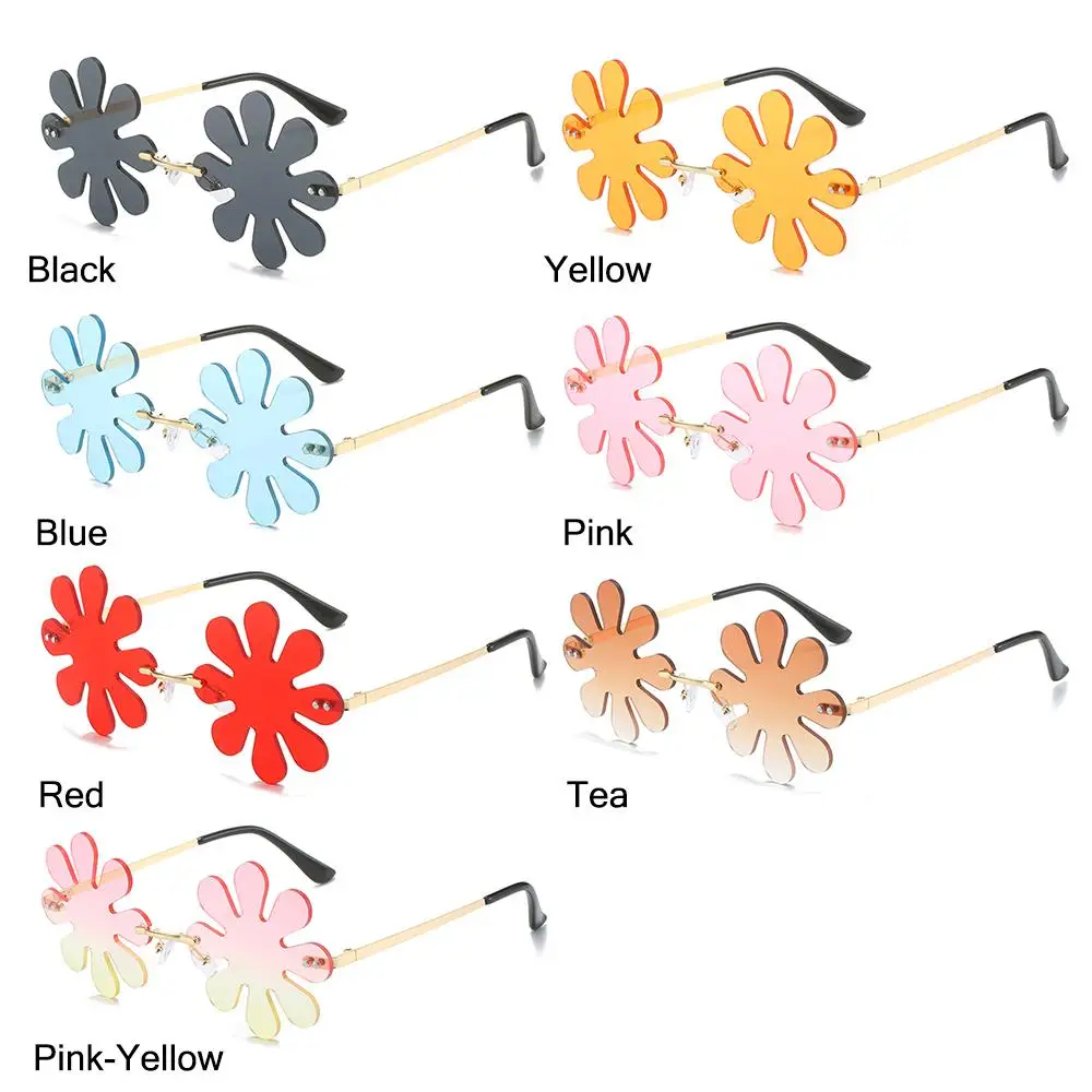 Elegadas gafas de sol en forma de flores en colores vibrantes para una declaración de moda audaz