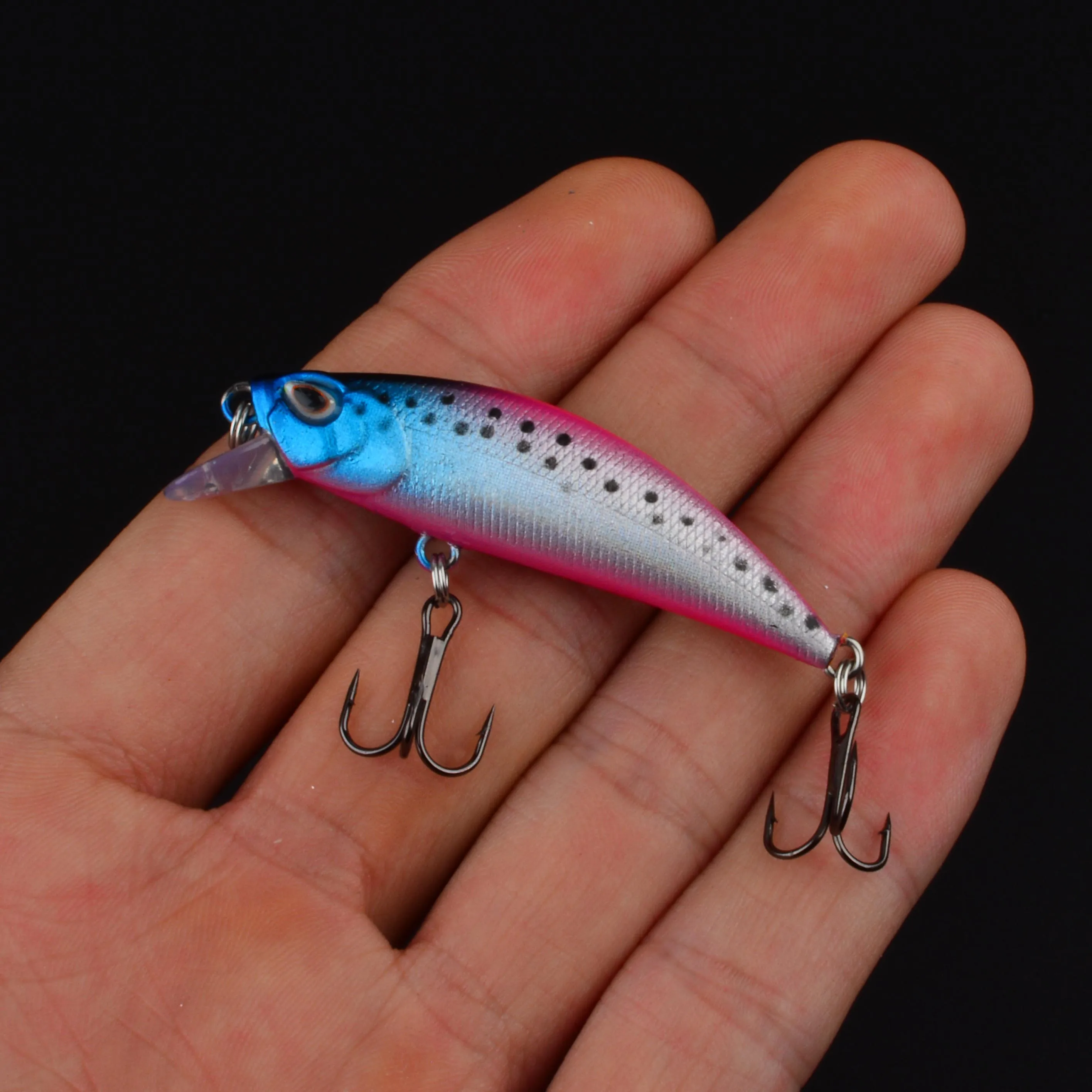 Señuelo de pesca Minnow, ojos 3D, cebo duro de plástico, señuelos artificiales Wobbler Crankbait, aparejos de pesca de lubina de mar de invierno, 1 ud. - imagen 5