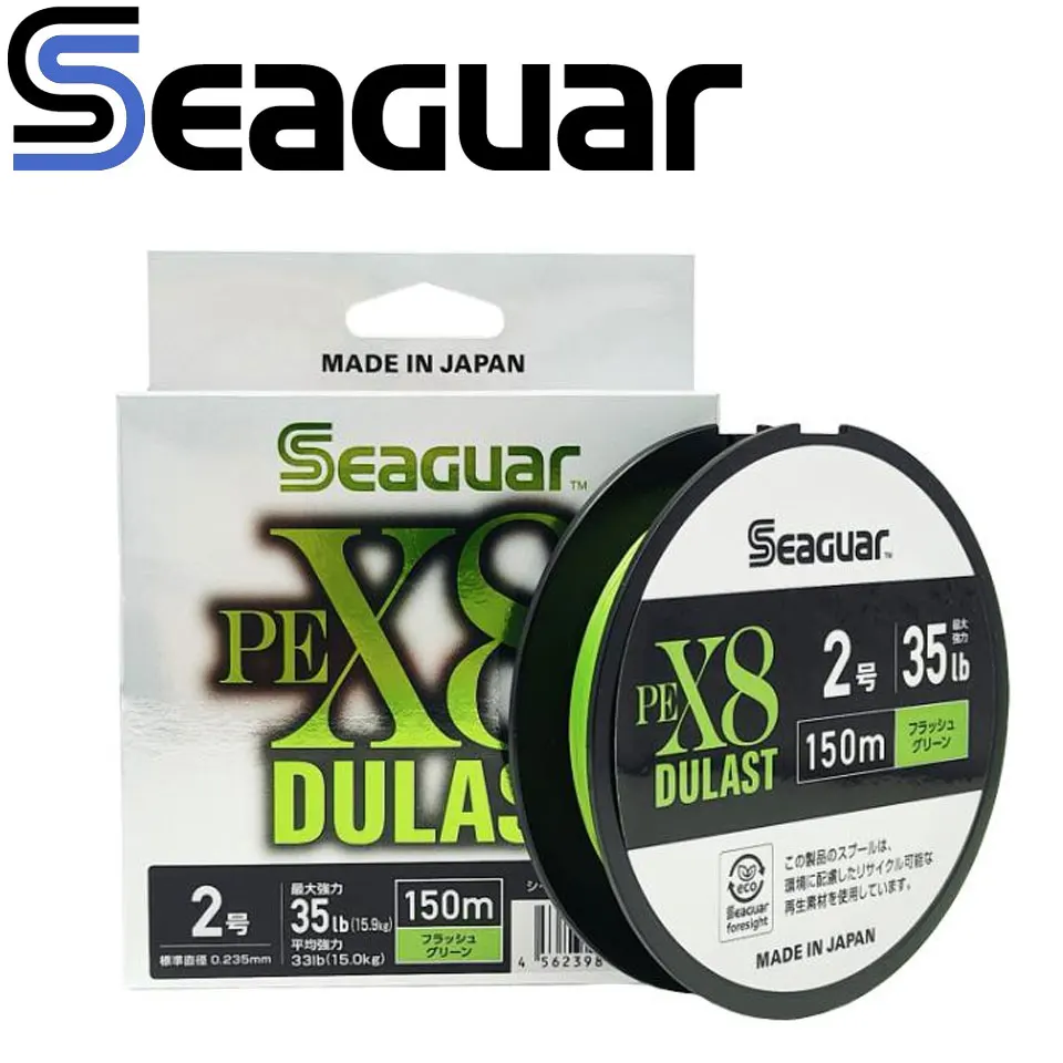 NUEVA sedal de pesca SEAGUAR X8 DULAST alambre de pesca trenzado 150M verde 8 hebras hecho en Japón