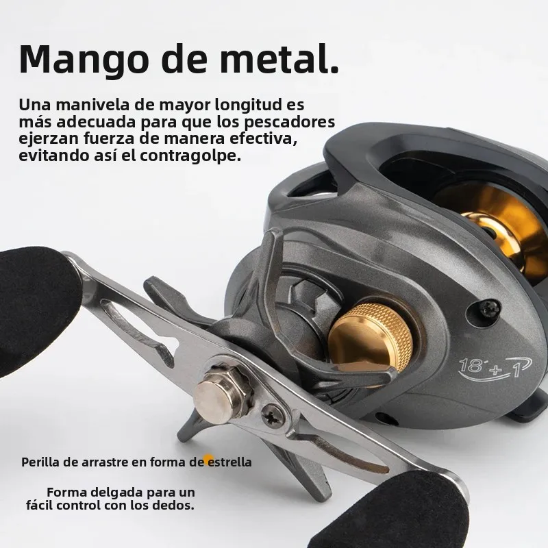 Huidiao HJ carrete de fundición de perfil bajo sin pájaros 7,1: 1 carrete de Baitcasting completo N48 freno magnético para pesca con señuelo - imagen 5