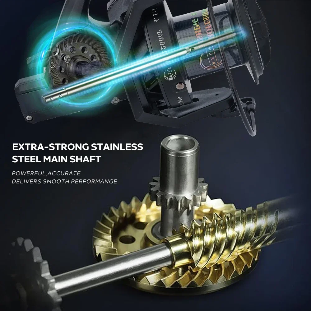 Marca MBLN, 90% Metal, antierosión duradero, carrete de pesca giratorio, carrete de aleación, mango de aleación, pie de aleación, arrastre máximo 30kg, curricán de mar - imagen 3